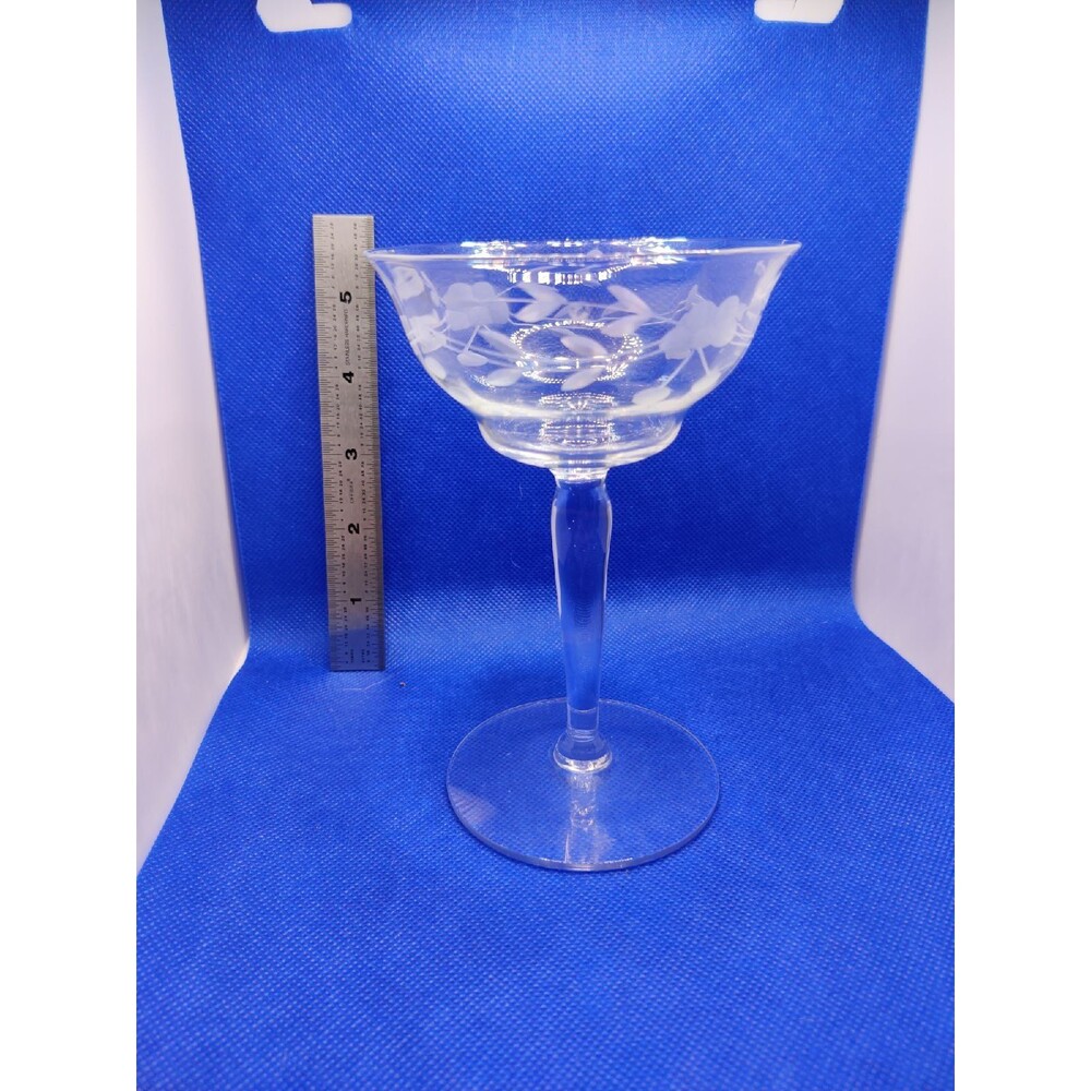 Etched Glass Goblet